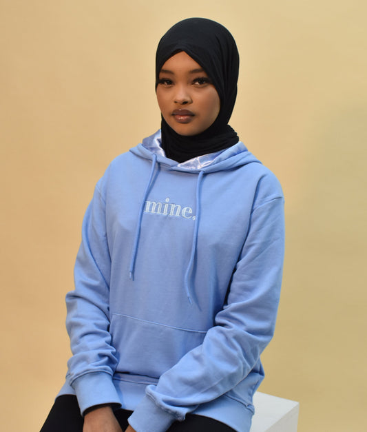 Silk Lined Hoodie - Azure
